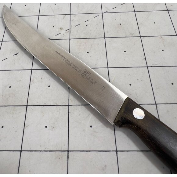 J.A. Henckels Kitchen Slicing Knife 777 Rosewood Handle Solingen Germany VG+ - Picture 2 of 6